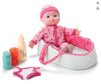 Cuddle & Carry Playset 12 inch Soft Doll with Carrier Bottles & Diaper - ToyTime