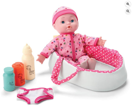 Cuddle & Carry Playset 12 inch Soft Doll with Carrier Bottles & Diaper - ToyTime