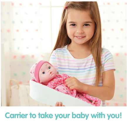 Cuddle & Carry Playset 12 inch Soft Doll with Carrier Bottles & Diaper - ToyTime