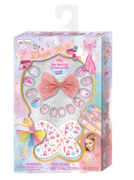 Dazzle Nails Hair Bow Clip Ballerina Beauties - ToyTime