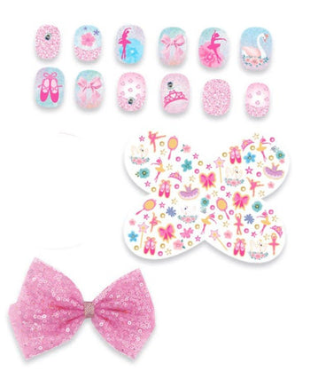 Dazzle Nails Hair Bow Clip Ballerina Beauties - ToyTime