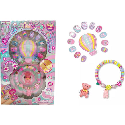 Dazzle nails rainbow Bracelet With Charm and Ring - ToyTime