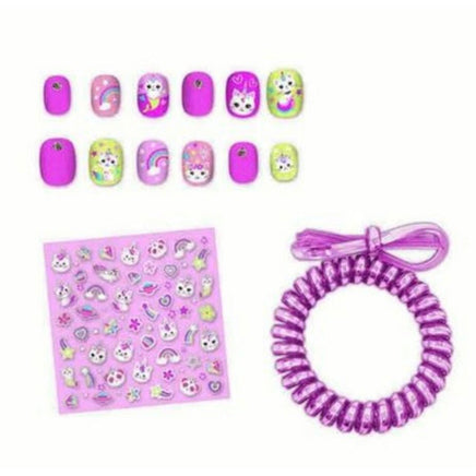 Dazzle nails with spiral hair tye caticorn - ToyTime