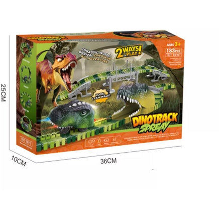 DIY Educational Dinosaur Play Set With Track Set & Car Racing Track Set Toy 183 PCS - ToyTime