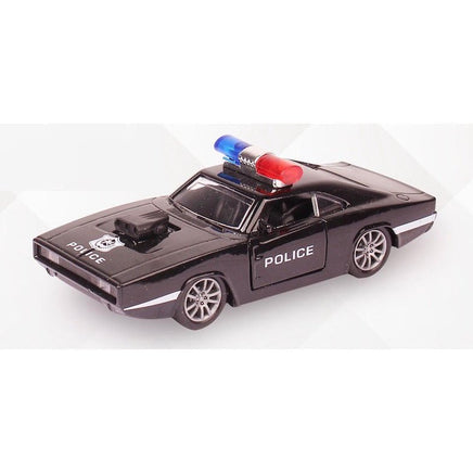 Dodge Fire/Police car Pull back die - cast metal , door open function 1:32 - ToyTime