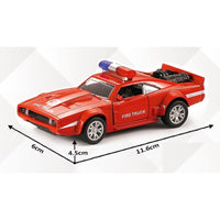 Dodge police/Fire car Pull back die - cast metal with bumper , door open function 1:32 - ToyTime