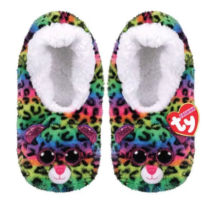 Dotty Leopard Slipper Socks Medium - ToyTime