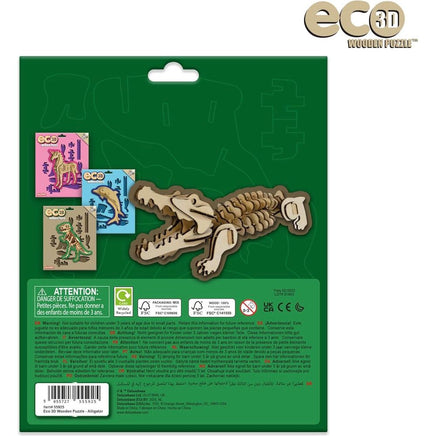 Eco 3D Wooden Puzzle - alligator - ToyTime