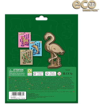 Eco 3D Wooden Puzzle - Flamingo - ToyTime