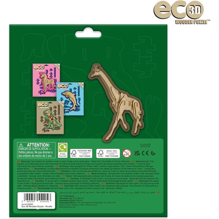 Eco 3D Wooden Puzzle - Giraffe - ToyTime