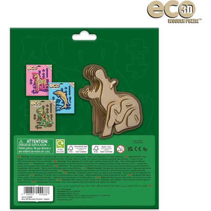 Eco 3D Wooden Puzzle - Hippo - ToyTime