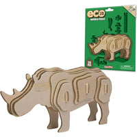 Eco 3D Wooden Puzzle - Rhino - ToyTime