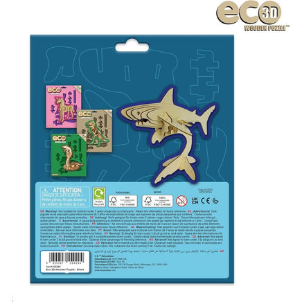 Eco 3D Wooden Puzzle - Shark - ToyTime