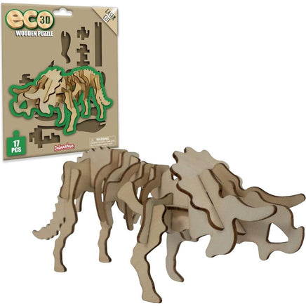 Eco 3D Wooden Puzzle - Triceratops - ToyTime