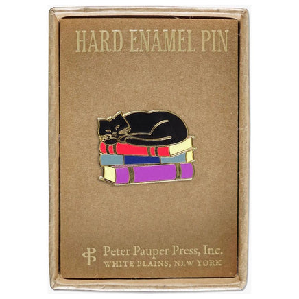 Enamel Pin Cat With Books - ToyTime