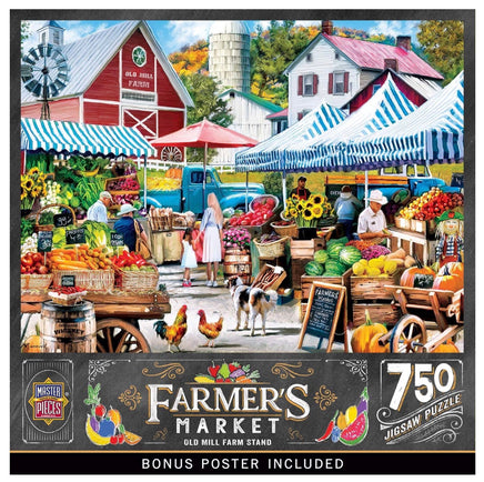 Farmers Market Old Mill Farm Stand 750pcs Jigsaw Puzzle With Bonus Poster - ToyTime