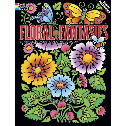 Floral Fantasies Stained Glass Coloring Book - ToyTime