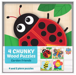 Garden Chunky Wood Puzzles 4 Pack - ToyTime