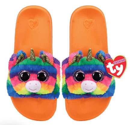 Gemma Slippers slides Rainbow Unicorn Medium - ToyTime