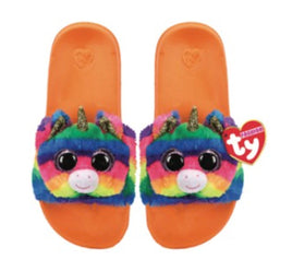 Gemma Slippers slides rainbow unicorn Small - ToyTime