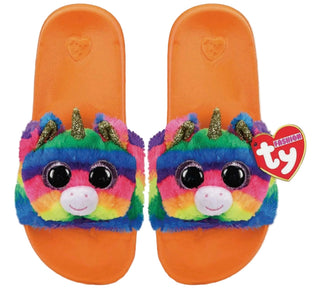 Gemma Slippers slides slides Rainbow Unicorn Large - ToyTime