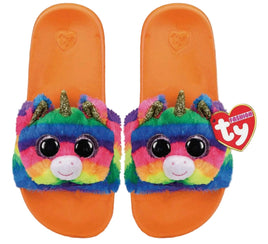 Gemma Slippers slides slides Rainbow Unicorn Large - ToyTime