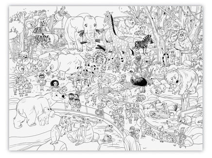 Giant Coloring Poster Zoo - ToyTime