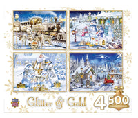 Glitter and Gold 4 pack 500pc Jigsaw Puzzles - ToyTime