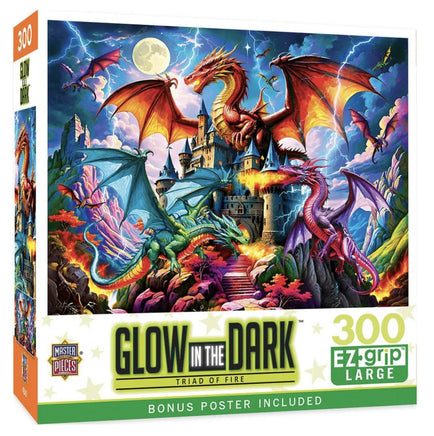 Glow in the Dark Triad of Fire 300pc EzGrip Puzzle - ToyTime