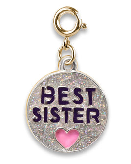 Gold Glitter Best Sister Charm - ToyTime