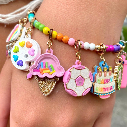 Gold Ice Cream Cone Shaker Charm - ToyTime
