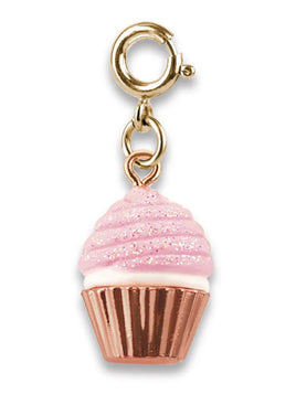 Gold Pink Glitter Cupcake Charm - ToyTime
