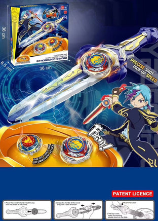 Gyroscope Sword Launcher Spinning Metal Tops Battle Toys - ToyTime