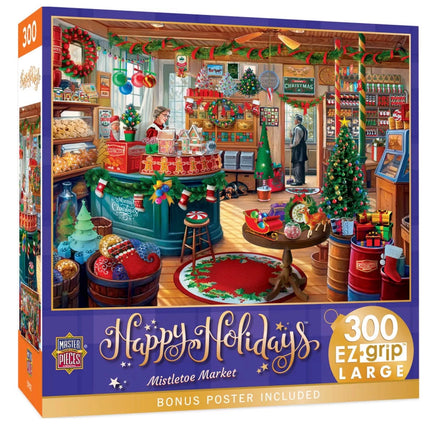 Happy Holidays Mistletoe Market 300Pcs large puzzle - ToyTime