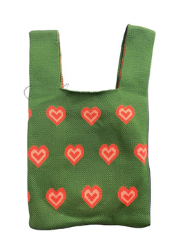 Hearts Tote Pink and Green - ToyTime