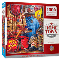 HomeTown Heroes Fire and Rescue With Poster 1000pcs Jigsaw Puzzle - ToyTime