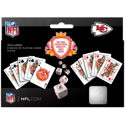 Kansas City Chiefs NFL 2 - Pack Playing cards & Dice set…@Masterpcs - ToyTime