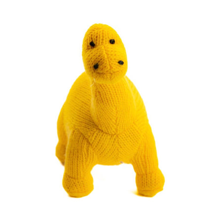 Knitted Diplodocus Yellow w/ Rattle - ToyTime