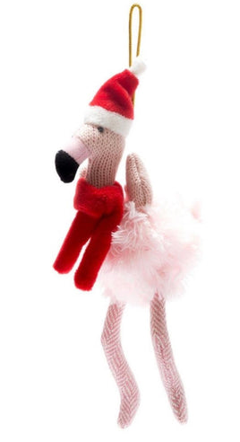 Knitted Xmas Flamingo - ToyTime