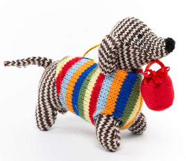Knitted Xmas Sausage Dog - ToyTime