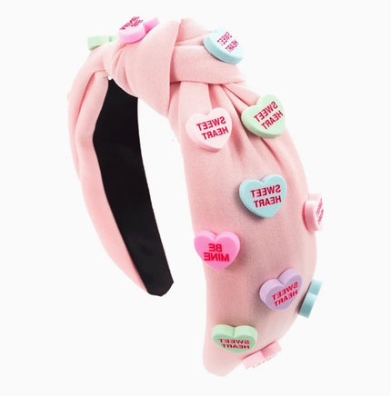 Knotted Baby Pink Candy hearts Headband - ToyTime