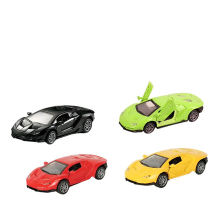 Lamborghine 700 Pull back die - cast metal car, door open function 1:32 - ToyTime