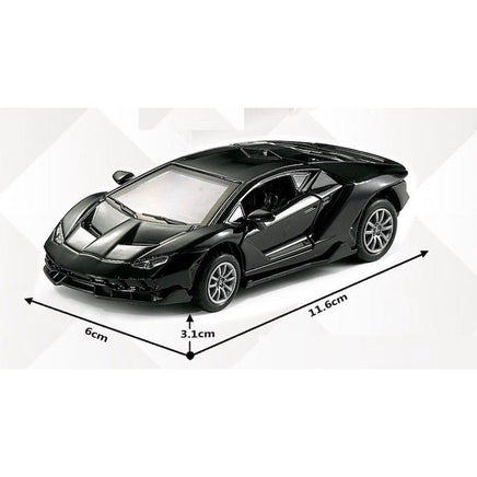 Lamborghine 700 Pull back die - cast metal car, door open function 1:32 - ToyTime