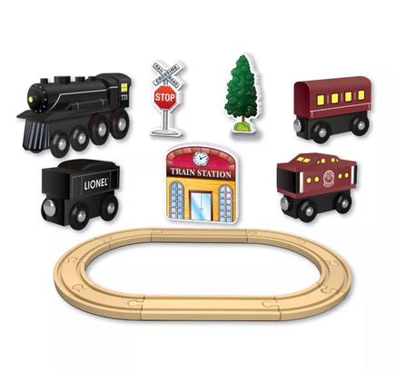 Lionel 17 Piece Hudson Wood Train Set Deluxe Edition - ToyTime