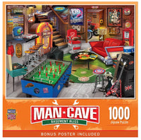 Man Cave Basement Bliss With Poster 1000pcs Jigsaw Puzzle - ToyTime