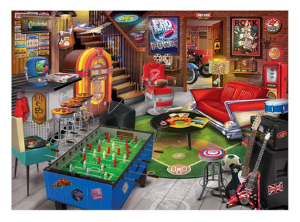 Man Cave Basement Bliss With Poster 1000pcs Jigsaw Puzzle - ToyTime
