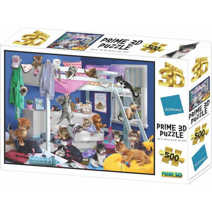 Messy Bedroom Kittens Giordano 3D Puzzle 500pc - ToyTime