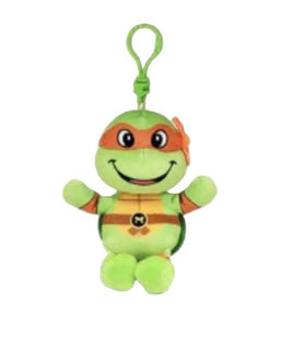 MICHELANGELO Ninja Turtle Orange Floppy Beanie Clip Keychain - ToyTime
