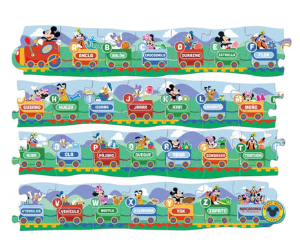 Mickey Mouse CLubHouse Alphabet Train Puzzle 29 Wooden Pieces - ToyTime