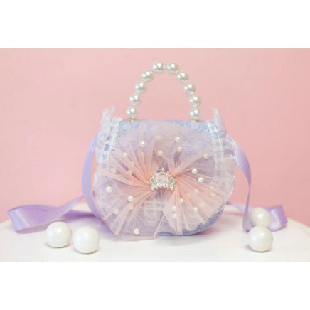 Mini Pearly Lace Crown Crossbody Purple - ToyTime